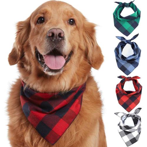 Top Tartan Pet Triangle Scarf Cotton Pet Bandana