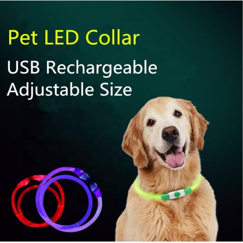 USB Rechargeable Custom Adjustable Light Up Flashing Led Pet Dog Safety Leash Collar