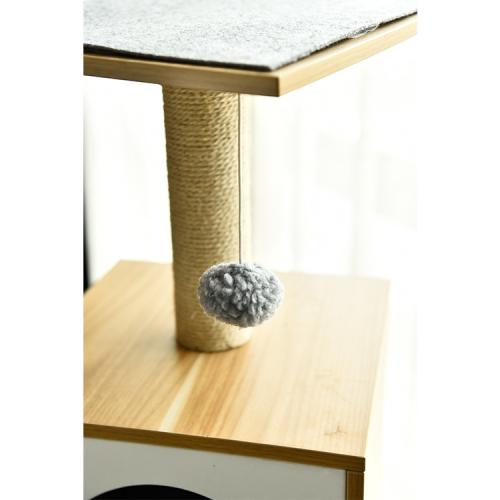 56 Inch Sisal Post Wood Furniture Cat Tree House