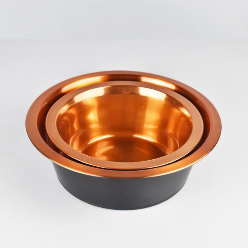 Amazon Best Bronzecoloured Stainless Steel Dog Bowl Pet Bowl Cat Drinking Bowl