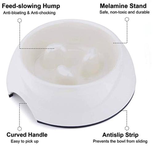 AntiGulping ROUND Pet Dog Food Bowl Slow Feeder Interactive Bloat Stop Pet Bowl Fast Eaters