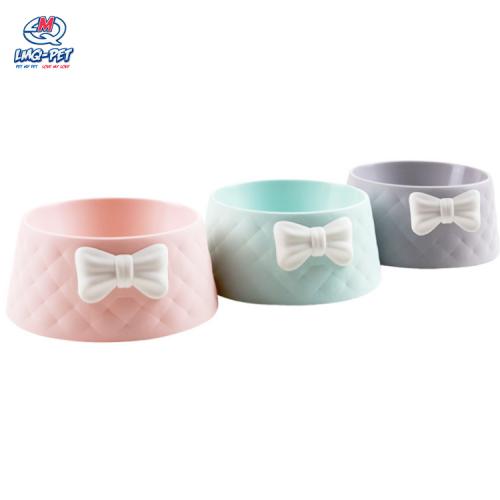 Bowknot Pet Bowl Cat Dog Small Dog Rice Food Bowl Unbroken Plastic Dog Cat Bowl