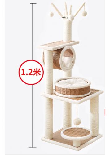 CC Faux Fur Material Interactive Toys Cat Tree Toys Type Cat Tower