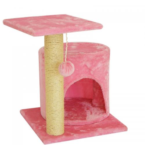 Cat Play Climb Sleep Tree Plush Wooden Material Castle Pet Accessory Cat Scratcher