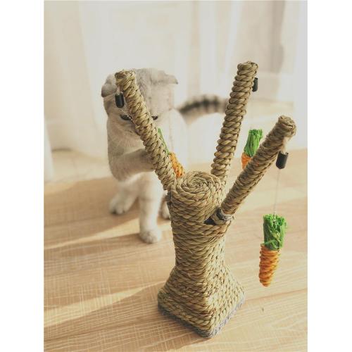 Custom Natural Seaweed Cat Scratcher Toy Sisal Cat Scratching Tree With Toys