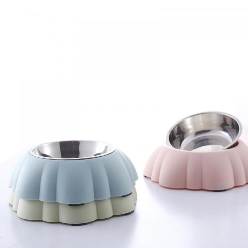 Cute Stainless Steel Dog Bowl Removable Food Pet Bowl Feeder With Bolt Holder
