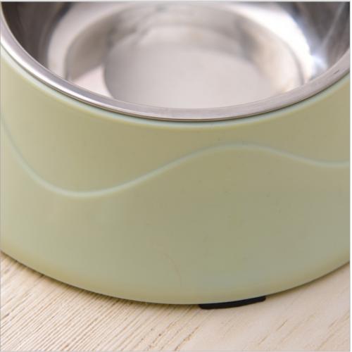 Doublelayer Dual Purpose Pet Plastic Bowl Dog Food Bowls Stainless Steel