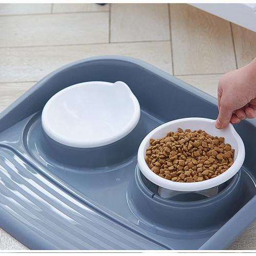 Eco Friendly Material Big Pet Food Tray Double Bowls Food Water Bowls