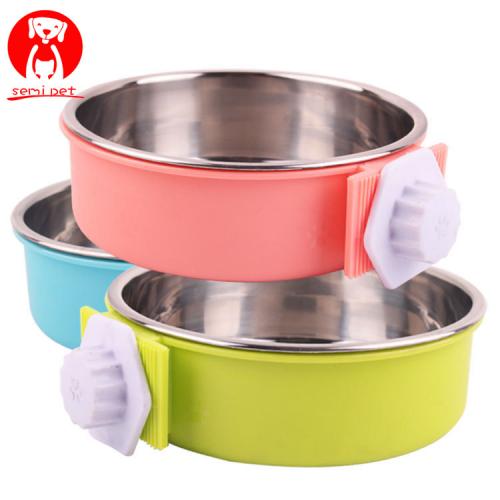 Hanging Pet Bowl On Cages Single Accessory Dogs Feeding Watering Supplies