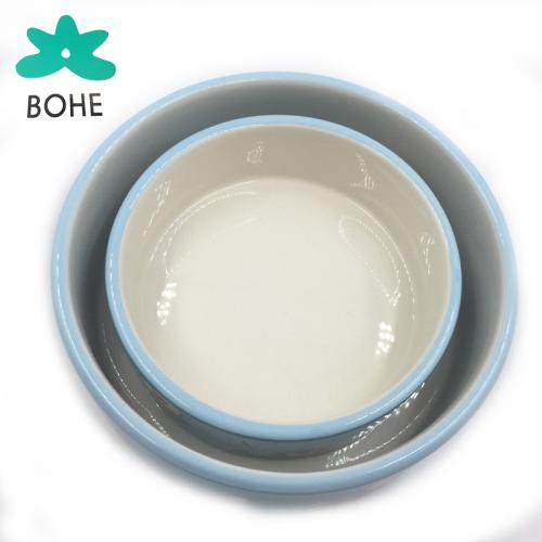 LUVP+KKUMAMON Modelling Rounded Custom Dog Pet Food Salad Water Ceramic Feeding Bowl