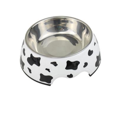 Melamine Decals Dog Food Bowl With Removable Stainless Steel Bowl Dog Food Bowl