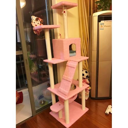 Multilayer HDF Highgrade Lamb Cashmere Sisal Scratch Post Cat Tree House