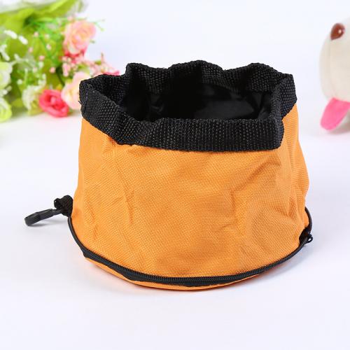 Oxford Cloth Waterproof Zipper Folding Dog Bowl Outdoor Pet Travel Dog Bowl