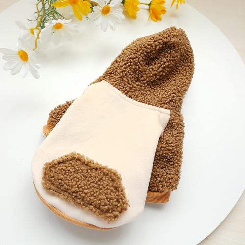 Pet Clothing Dog Clothing Lamb Cashmere Fall Winter Warm Hoodie Coffee Hood Dog Clothing