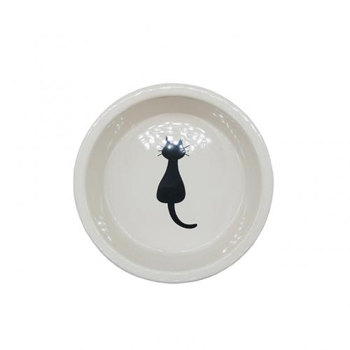Pet Products Ceramic Cat Food Water Dish Round Ceramic Pet Bowl