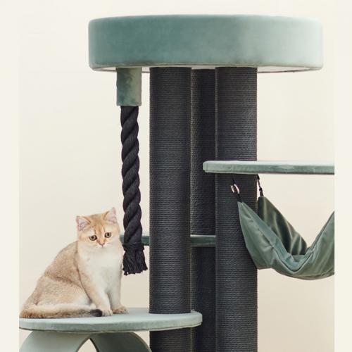 Pet Supplies Round Morandi Green Assemble Cat Tree Paradise Villa Cat Climbing Frame