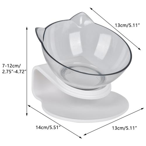 Plastic Environmental Protection ABS 15 Degree Tilt Protect Neck Guard Double Cat Food Bowl