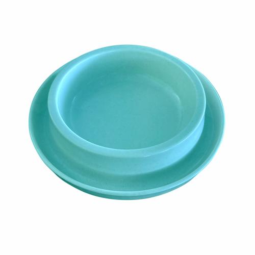 Round Shape Nonslip Pet Bowl Solid Color Pet Cat Bowl Bamboo Pet Dog Bowl