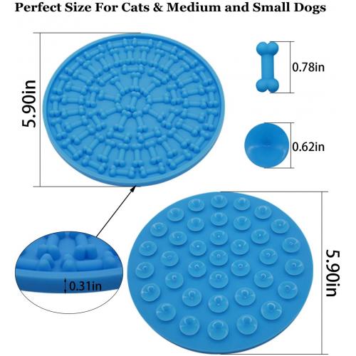 Round Silicone Slow Feeder Dog Bone Head Food Puzzle Lick Mat Bowl