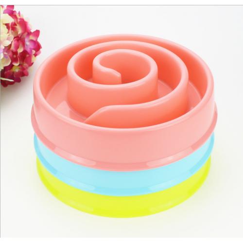 Snailshaped Pet Bowls Feeders Plastic Slow Food Antimite Bowl Thick Material Dog Bowl