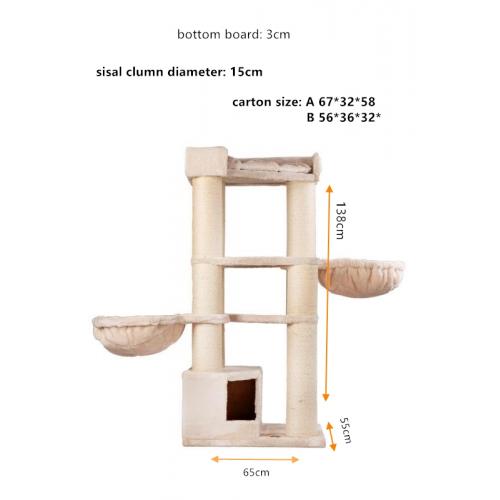 Stable Large Solid Wood Cat Climbing Frame Cat Tree