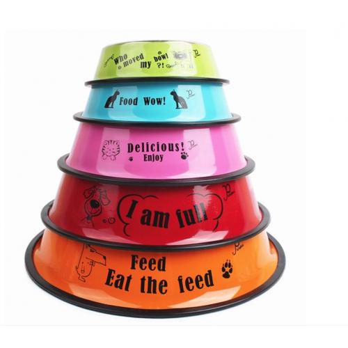 Stackable Multicolor Stainless Steel Dog Bowl Pet Feeding Bowl Cat Water Bowl