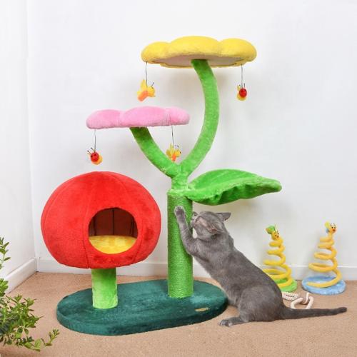 Supplie Sisal Cat Tree House Interactive Toys Lucky Cat Scratcher Board Tree Durable Cat Bed House Cave Nest