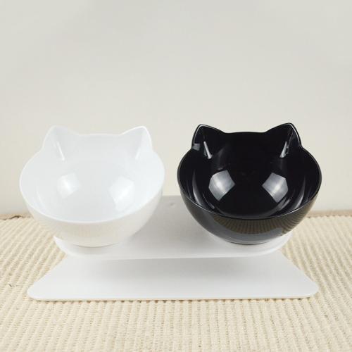 15 Degree Bevel Nonslip Pets Feeder Double Water Bowl Neck Protection Cat Bowl