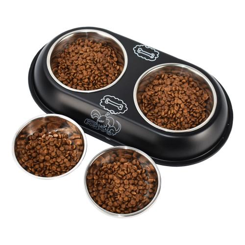 Nonslip Stainless Steel Pet Food Bowl Dog Water Bowl Feeder With Silicone Gasket