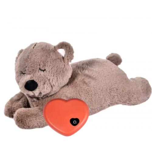 Pet Anxiety Companion Sleep Toy Dog Interactive Plush Heartbeat Hippo Toy Pet Toy