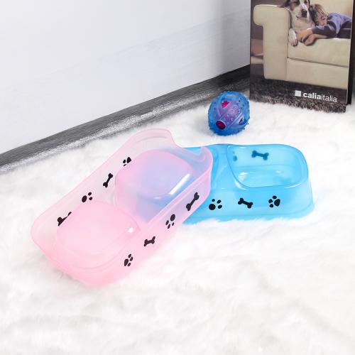 Saiji 2 In 1 Water Food Plastic Pet Feeder ECO Friendly Transparent Melamine Pastel Dog Bowls