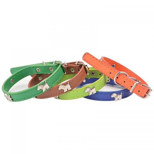 Collar Basic Solid Color With Dog Pattern Suitable Cat Puppy Adjustable Pet Collars