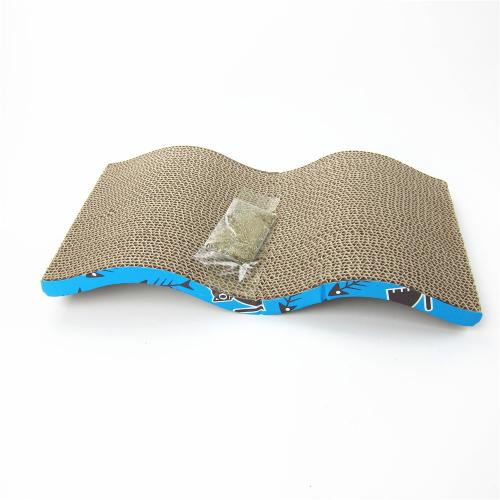 Durable Wave Pet Toy Product Corrugated Indoor Cat House Cardboard Cat Scratcher With Catnip
