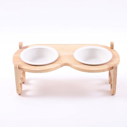 Type Rectangle Log Color Oak Attractive Durable Single Layer Dog Pet Slow Feeder Bowl Sell Well Bowls Cups Pails