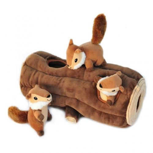 Squirrel Interactive Squeaky Pet Toy Hide Seek Plush Dog Toy