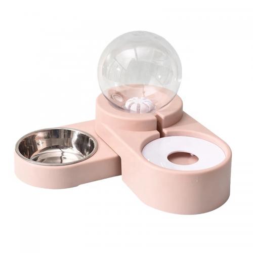 Best Seller Adjustable Smart Pet Auto Drinking Water Eating Food Double Bowl