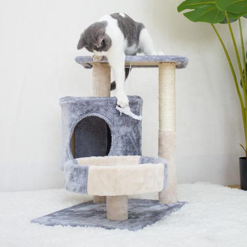 Small Mediumsized Cat Climbing Frame Cat Scratching Post Cat Tree House With Mouse Toys